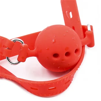 BDSM Bondage Slave Mouth Ball Gag For Woman Couples Adult Sex Games Soft Safety Silicone Open Mouth Gag Ball Erotic 6