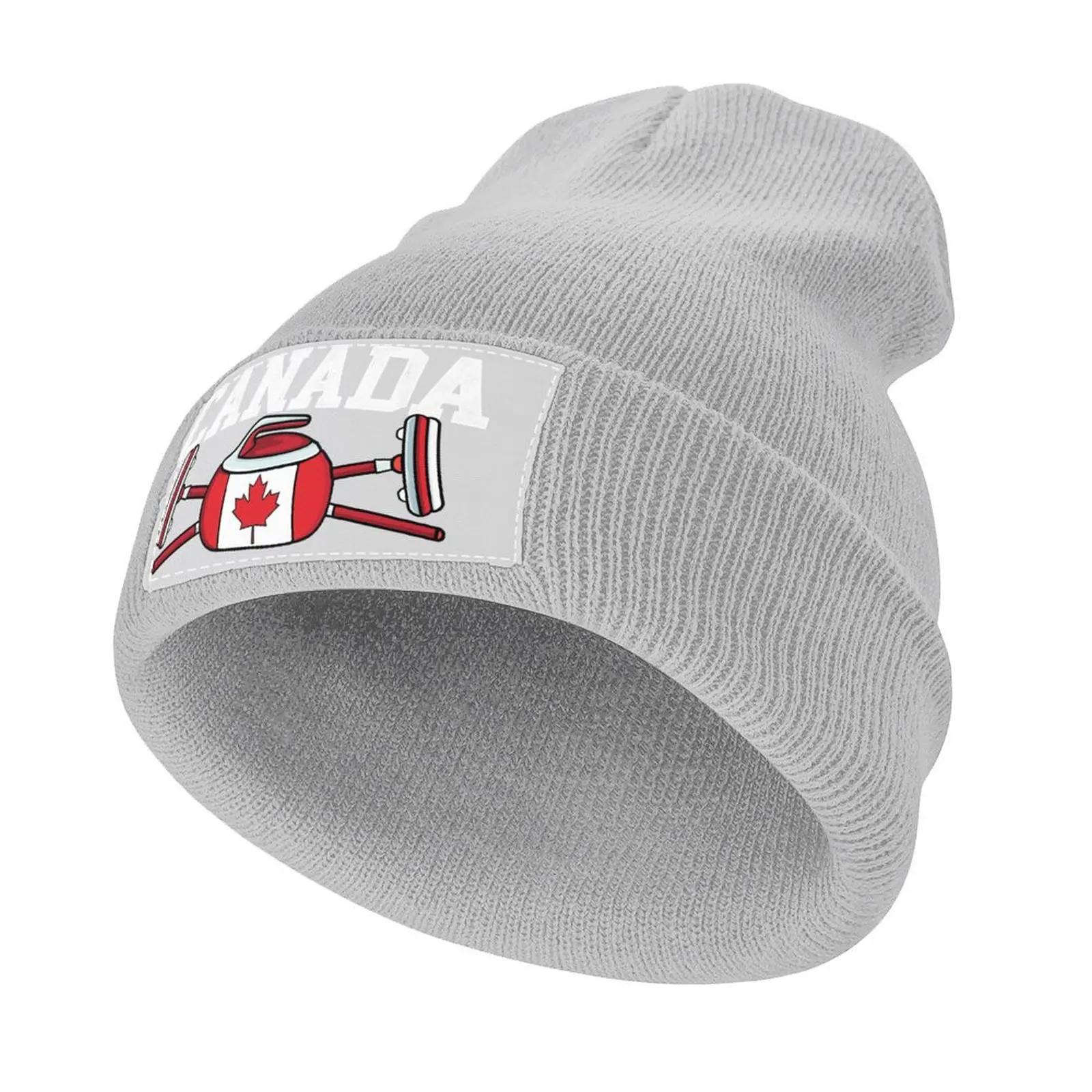 Canada Curling Broom Winter ice Sports Canadian Flag Curling Knitted Cap Sunhat Bobble Hat Golf Hat Man Women's Hats 2024 Men's