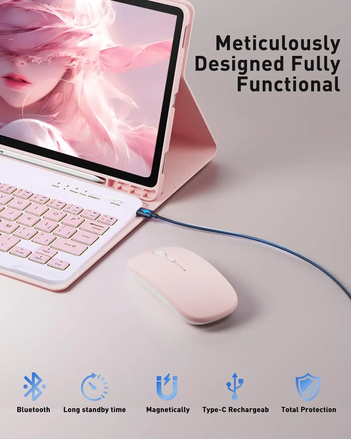 Compact Magnetic Keyboard Case with Cover