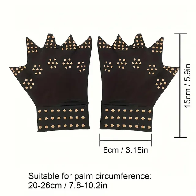 1Pair Magnetic Compression Arthritis Gloves - Wrist Brace & Anti-Slip Fingerless Hand Care Gloves For Women & Men 3