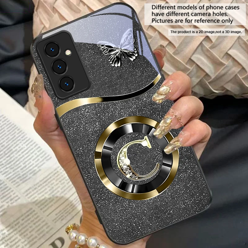 Gold Letter A Badge Glass Phone Case