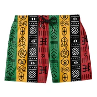 Men's Beach Pants Retro African Stripe 3D Printed Hawaii Shorts Men's Summer Breathable Trunks Fitness Street Men's Ropa Hombre 2