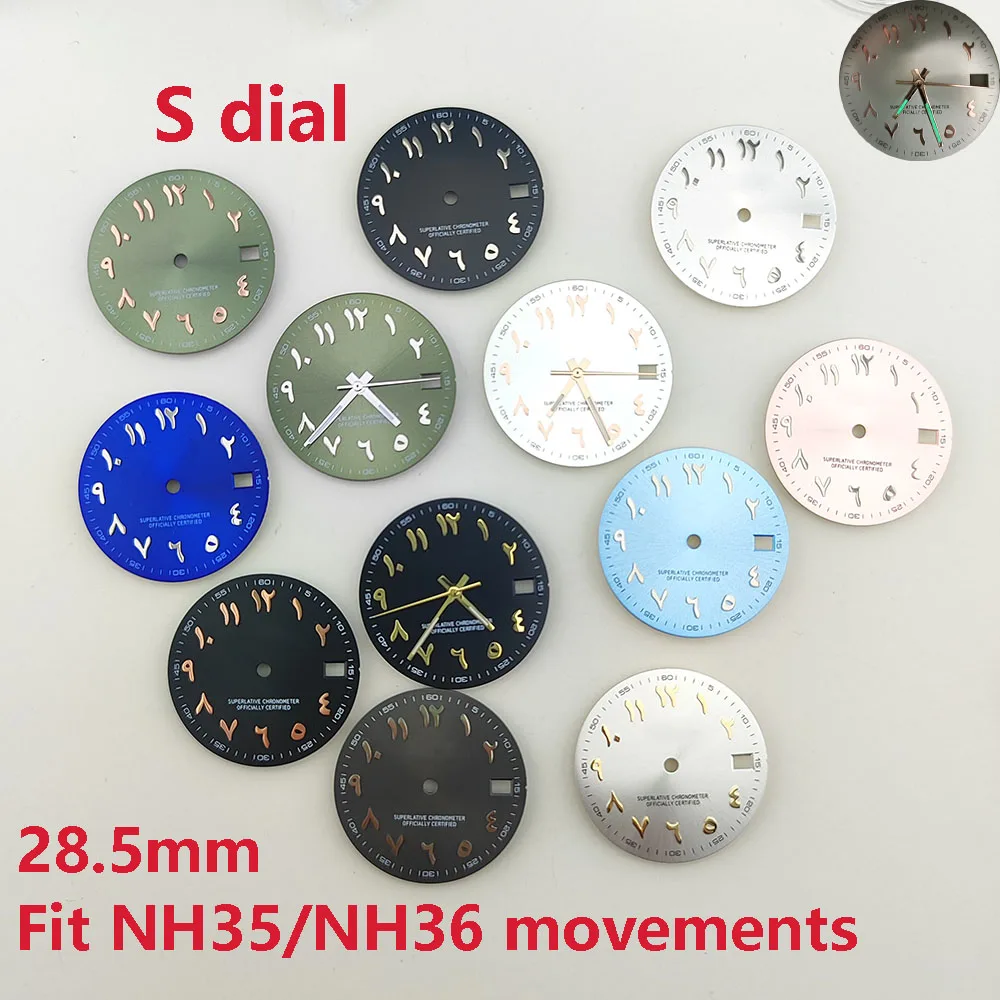 Montre Nixon Cadran De Montre Lumineux 28,5 Mm - Compatible Mouvement NH35 Et 4R - Accessoire Montage Meuble Horloger