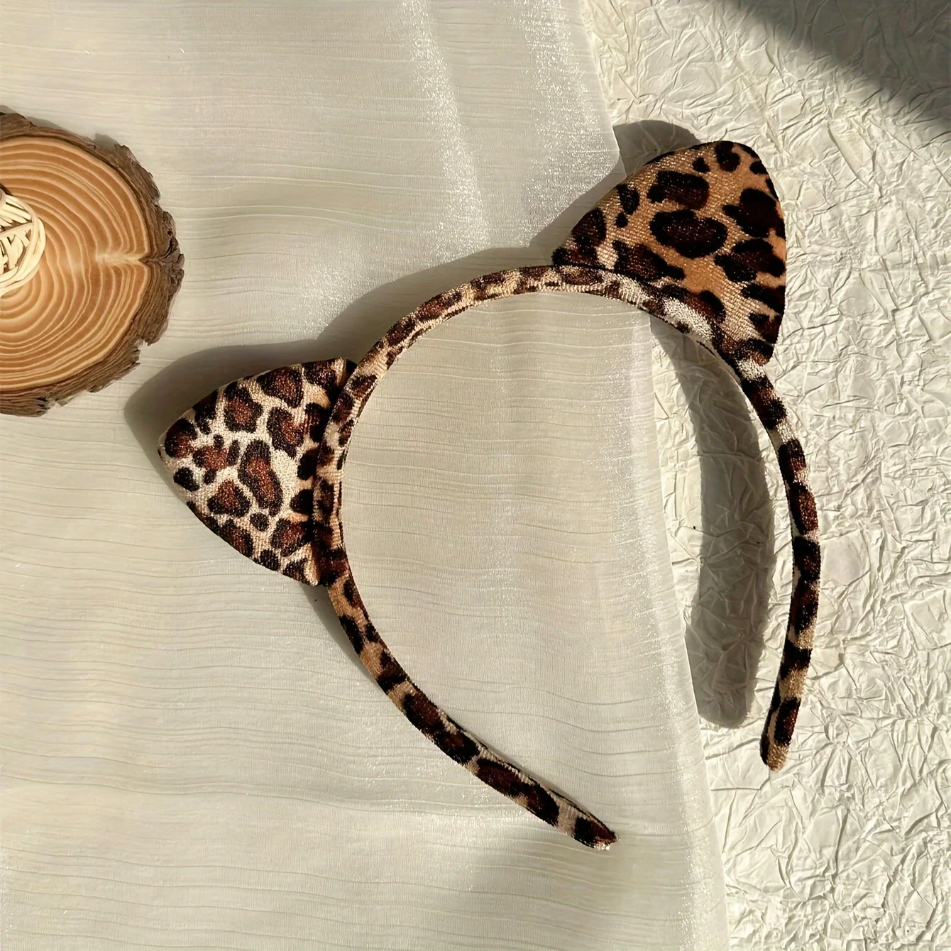 Chic Leopard Print Cat Ear Headband - Cute Vintage Style Fabric Hair Accessory For  Cosplay Or Women Perfect for Daily Wear