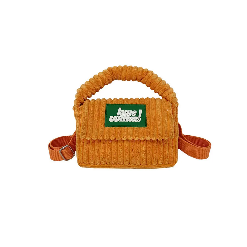 Bright colors Corduroy Women Shoulder Bag cute girl Solid Color Small square Crossbody bag Casual Designer Handbag