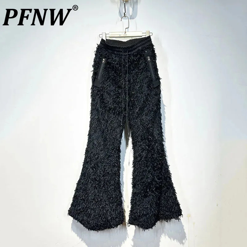 

Мужские брюки с широкими штанинами PFNW, черные штаны в стиле панк, в готическом стиле, для осени и зимы, 12ZS4023