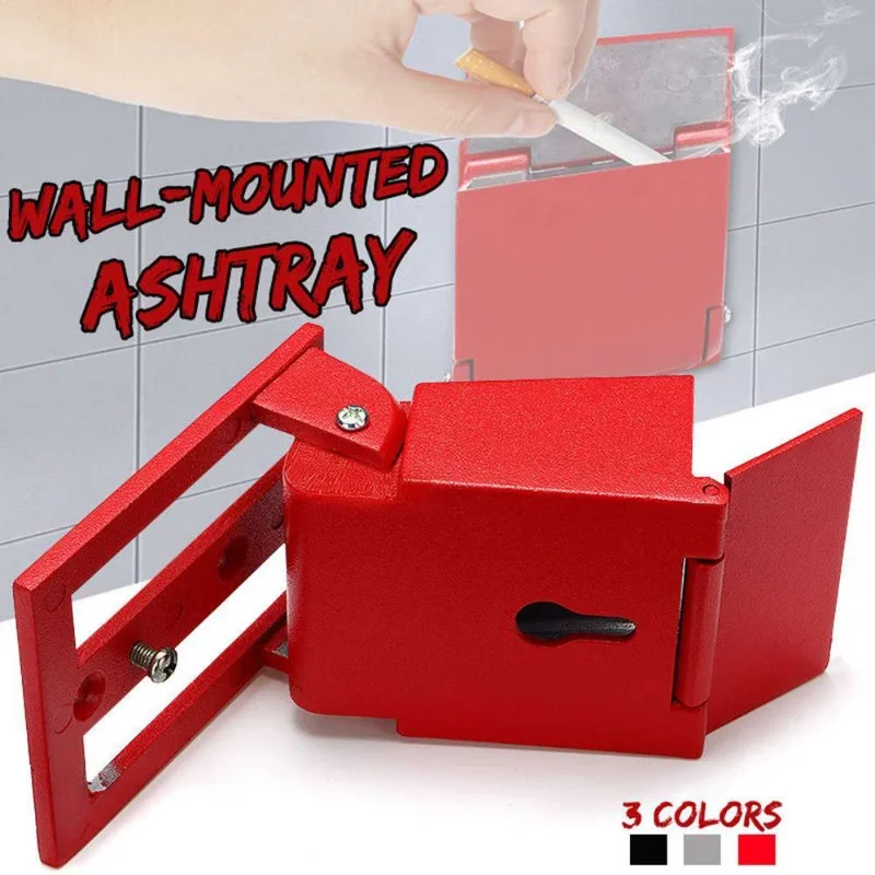 95*70mm Wall Mounted Aluminum Alloy Ashtray Cigarette Holder Creative Outdoor Smoking Public Places portable ashtray cigarettes ashtray silicone ashtray stainless steel ashtray metal ashtray air purifier ashtray wood ashtray ceramic ashtray