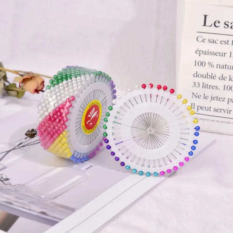 실리콘 월드 480Pcs 스틸 펄 헤드 핀 37mm 라운드 볼 헤드 핀 디스크 금속 포지셔닝 바늘 봉제 퀼팅 DIY
