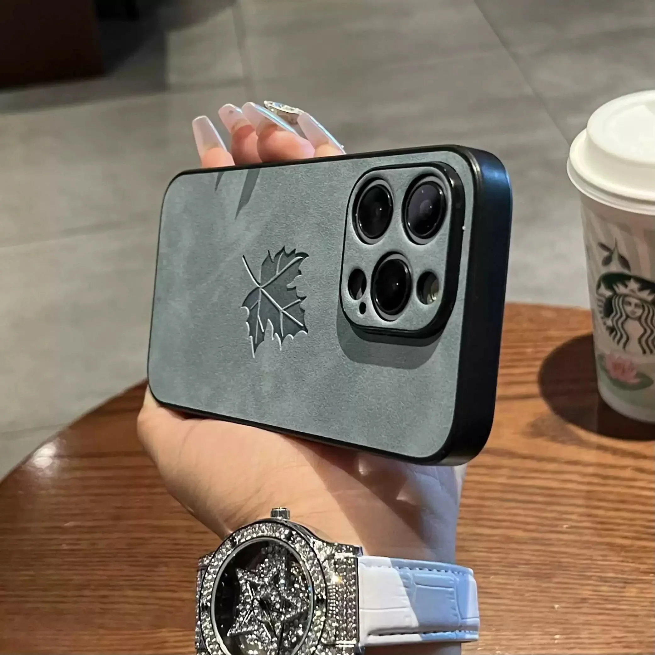 Premium Leaf Design Matte Phone Case - Luxury Cortex Collection
