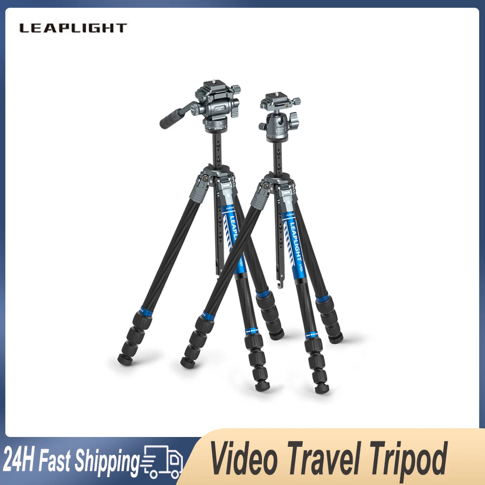 

Leaplight 1.5M Portable Video Travel Tripod 360° Panorama Fluid Drag Pan Tripod Stand for Camera Light Phone Digital Photography