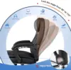 6 Point Massage Office Chair, Pu Leather Office Chair With Heating Function, Ergonomic Vibrating Massage Office Chair With 4