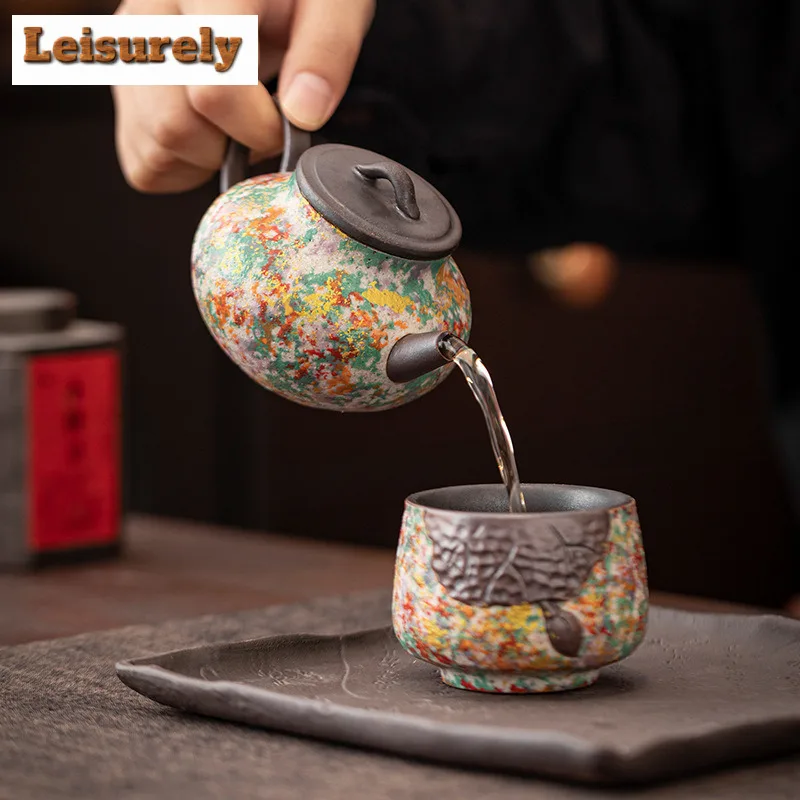 150ML Rock Painting Time Teapot Elegant Tea Infuser Pot Tea Maker Kettle With Ball Hole Tableware Accessories Collection Craft