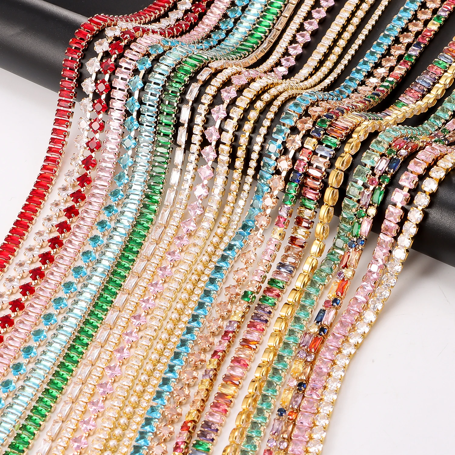 Dense Rhinestone Chain Claw Gold Base Chain 50cm DIY Phone Case Nail Art Clothing Shoe Accessories Decorative Jewelry Supplies