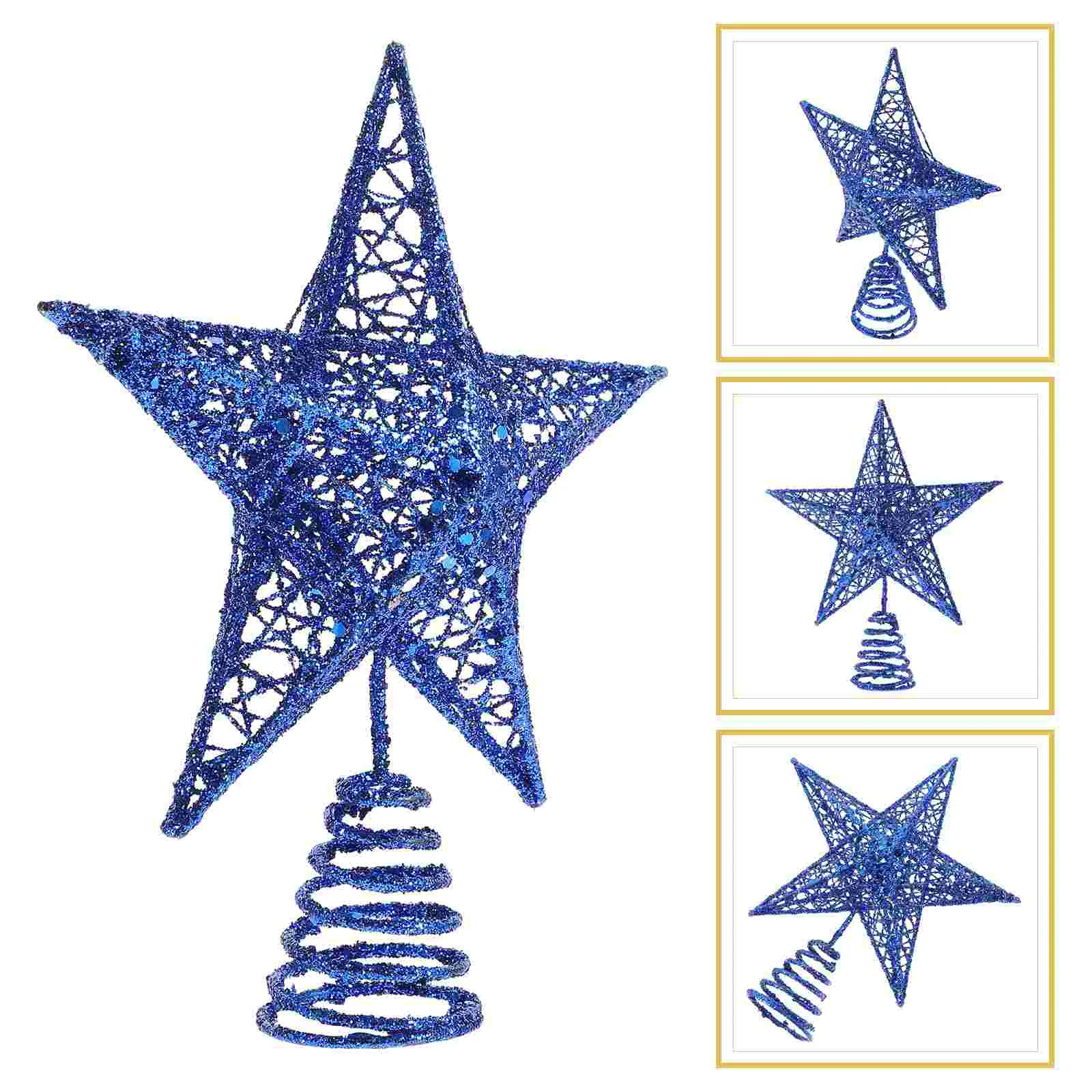 

Christmas Tree Topper Star Glittered Iron Art Hollow Treetop Ornament Merry Christmas Decorations Xmas Tree Home Navidad