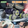 Rc Smart Robot Dog Remote Control Car Stunt Robo Dual Control Gesture Robotics Music Light Spray Electronic Pet Toy for Kids Boy 1