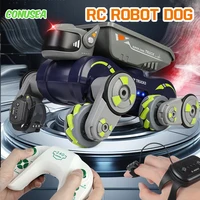 Rc Smart Robot Dog Remote Control Car Stunt Robo Dual Control Gesture Robotics Music Light Spray Electronic Pet Toy for Kids Boy 1