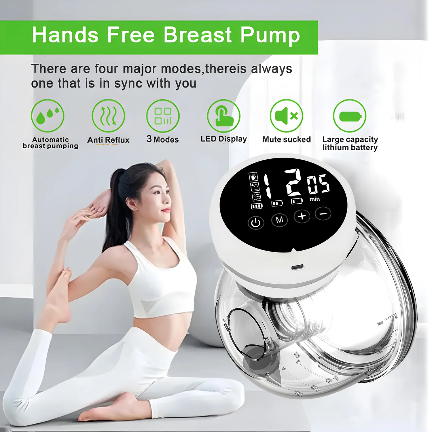 Electric Breast Pumps Portable Hands Free Wearable Breast Pump Comfort Milk Extractor Collector,electric breast pump