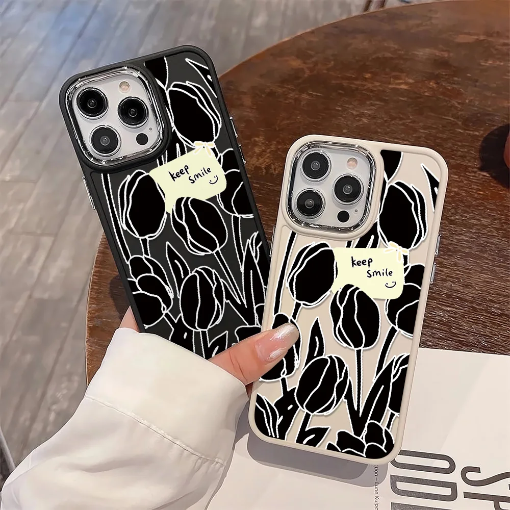Cold And Fresh Breeze Rose Soft Silicone Case Suitable For Iphone 11 12 13 14 Pro Max Xr X Xs Max 7 8 14 Plus Silicone Cover