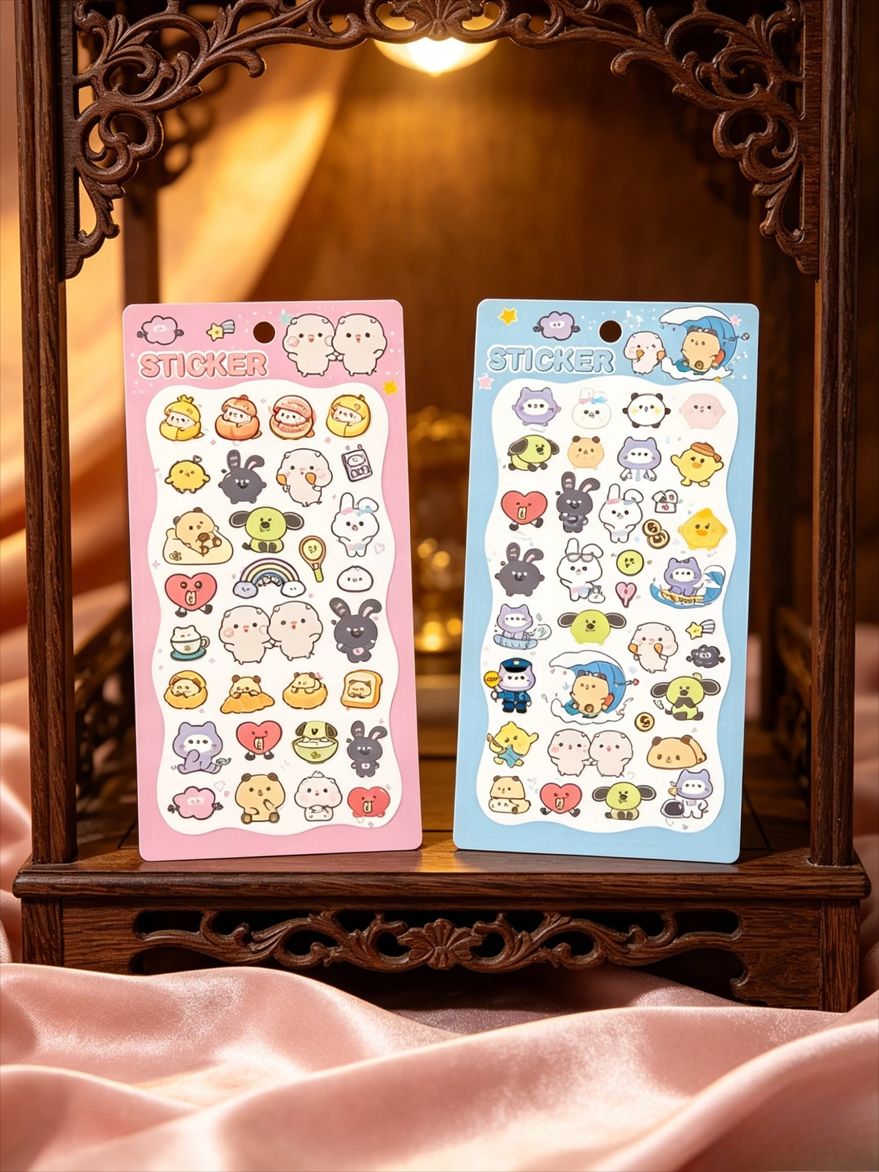 새로운 귀여운 토끼 곰 고양이 스티커 부드러운 파스텔 장식 데칼 스크랩북 저널 DIY 핸드북 문구류