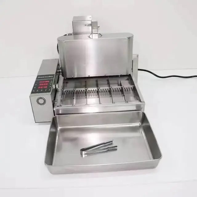Friggitrice automatica per ciambelle 1500-2000 pezzi Mini macchina per ciambelle a quattro file Attrezzatura da cucina commerciale 4