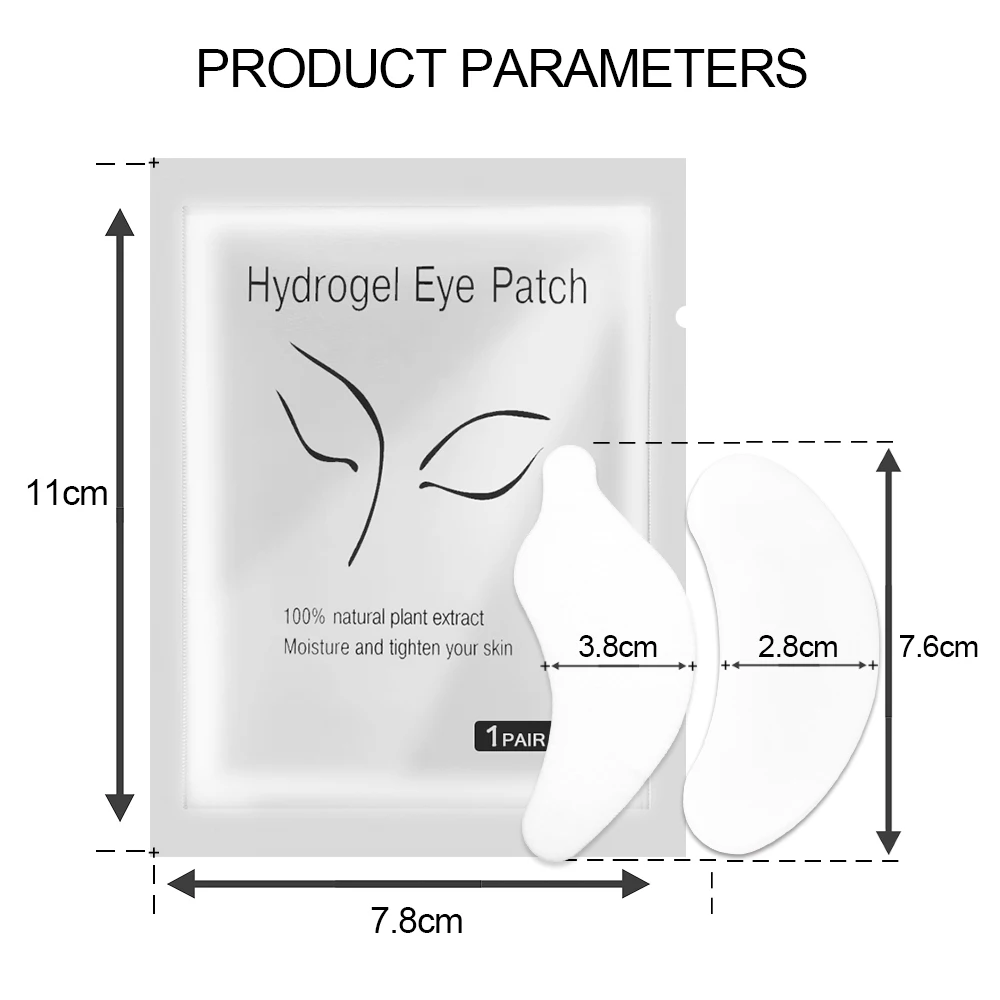 Eyelash Patches 100Pairs Hydrogel Eyelash Patches Under Eye Pads Gel Patch Lashes Patches for Extension Makeup Eye Pads Eyelash Extension Patch