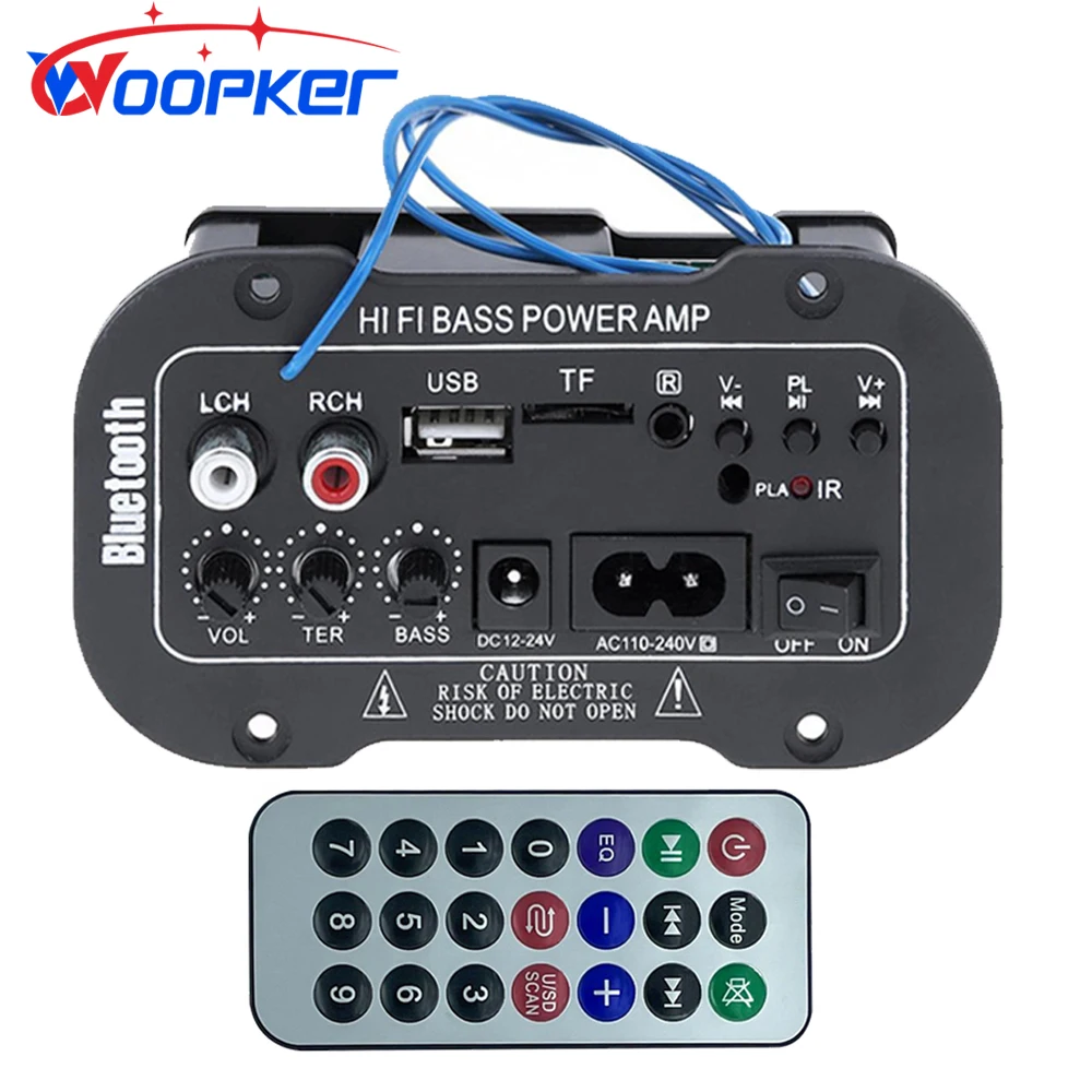 Woopker Digital Amplifier Decoder Board 25-30W Bluetooth Audio Amplifier DIY USB FM Radio TF Player Subwoofer 110V 220V