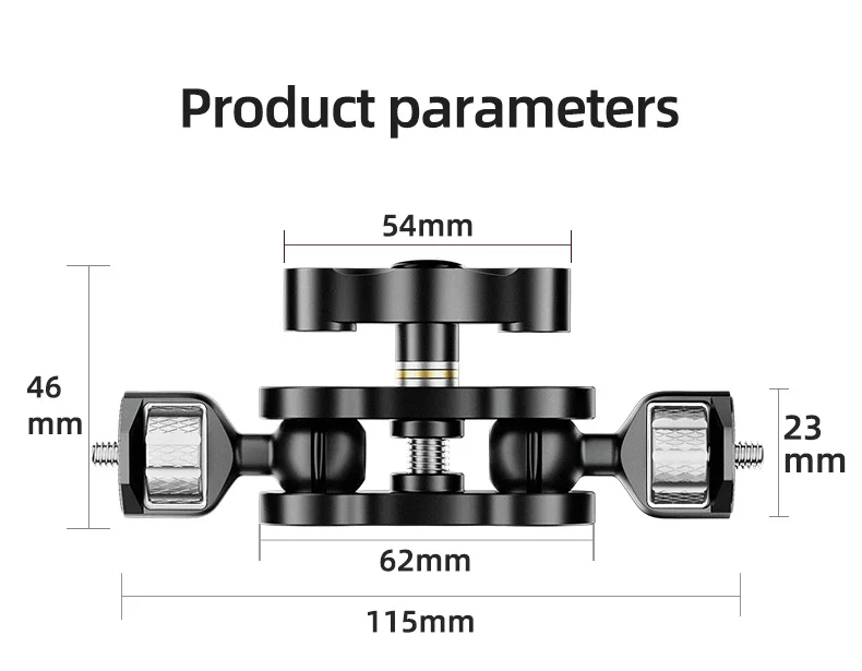 Description Picture 4 of itemDouble Ball Head Magic Arm 360 Ballheads with 1/4'' Screw for Iconic Brand Iconic Brand Nikon Camera Monitor Light Microphone Gimbal Cage Mount