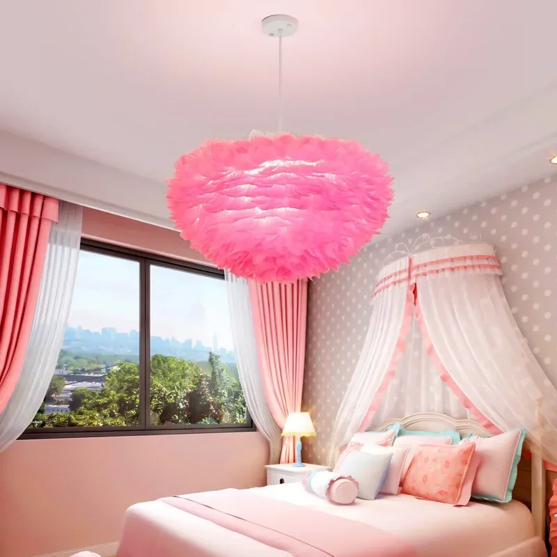 Nordic Feather Chandelier Pendant Lights Pendant Lamp Chandelier Lighting Modern LED Pendant Lamp Hanging Light for Living Room Bedroom Home Decor Creative Suspension Lustre