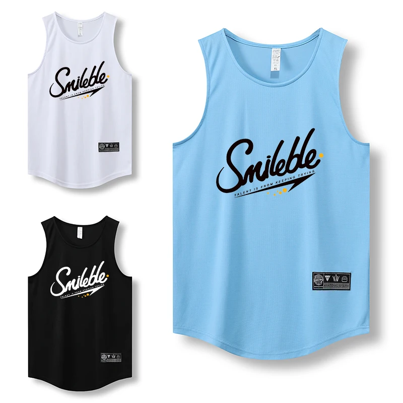 Summer Men Gym Tank Top Quick Dry Sleeveless Basketball Shirt Fitness Basketball Sportswear Muscle Vest Breathable Jersey Shirts basketball jerseys men sport tees