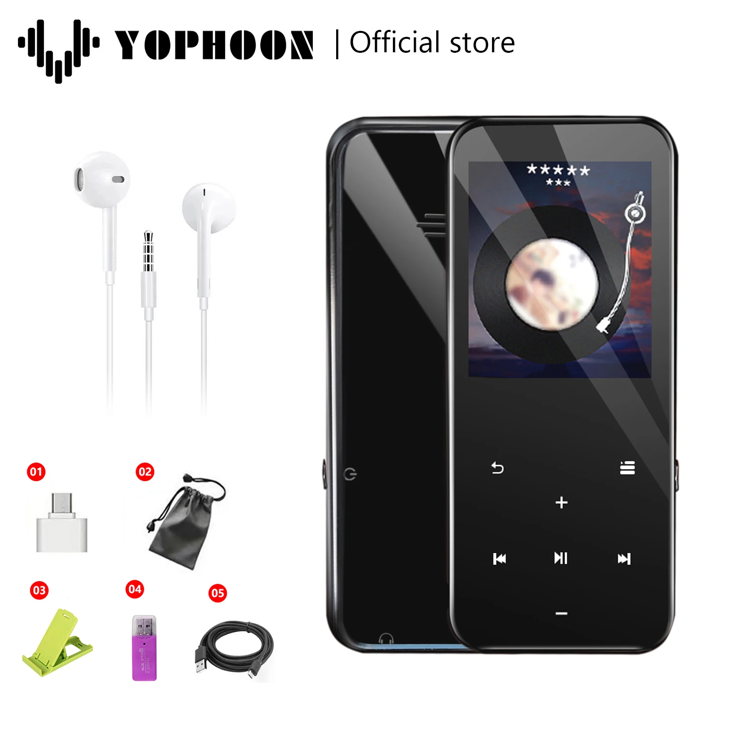 Portable Mini Mp3 Mp4 Player 1.8 Inch Touch Keys Music Player 16GB Built-in Speaker HiFi Sound Walkman 