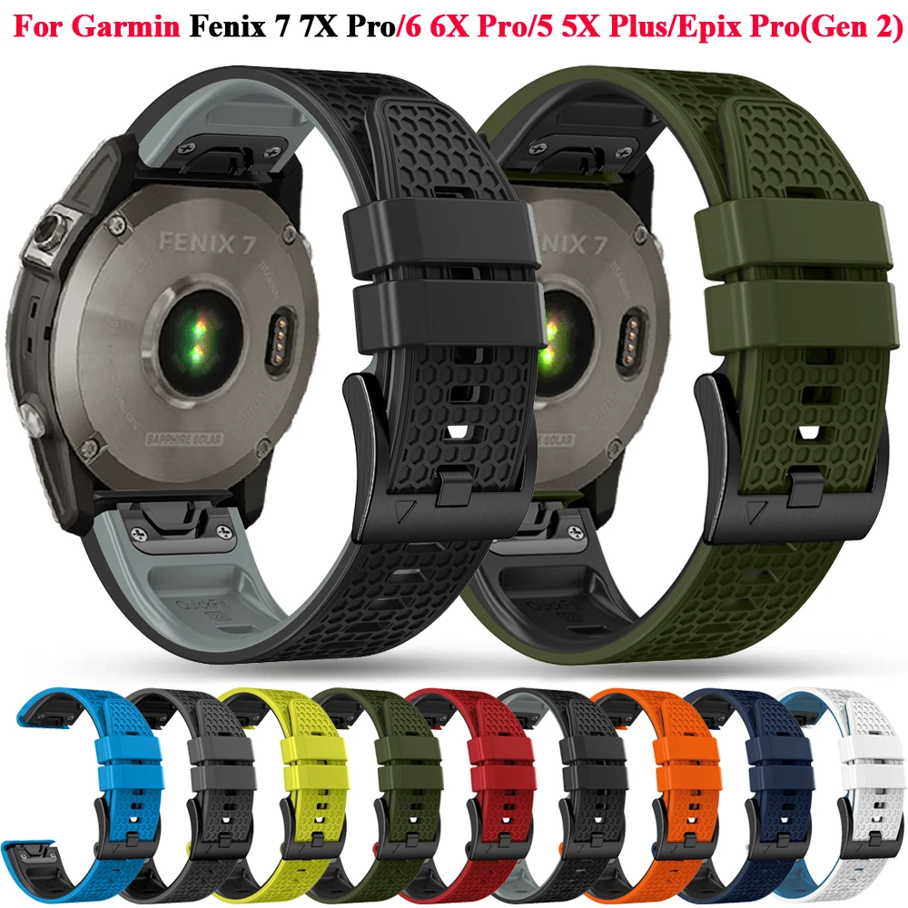 

Ремешок силиконовый QuickFit для наручных часов, браслет для смарт-часов Garmin Fenix 7X 7 Pro(47 51 мм) 6X 6 Pro 5 5X Epix 2, 26 22 мм