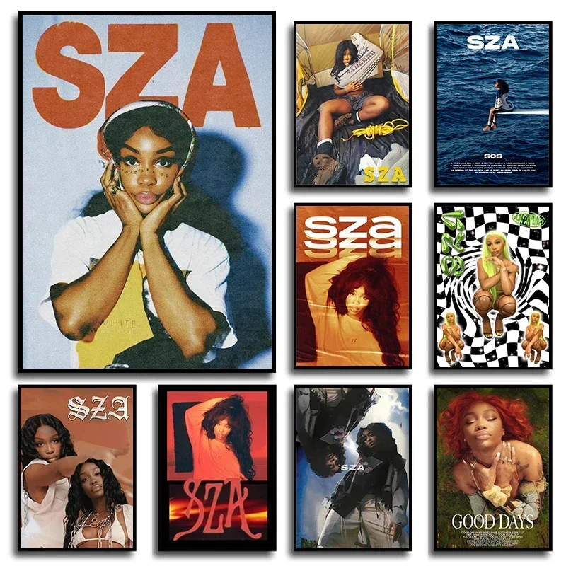 SZA Pop Singer Star Portrait Music Album SOS Cover Poster And Prints Canvas Printing Wall Art Picture For Living Room Decor Gift