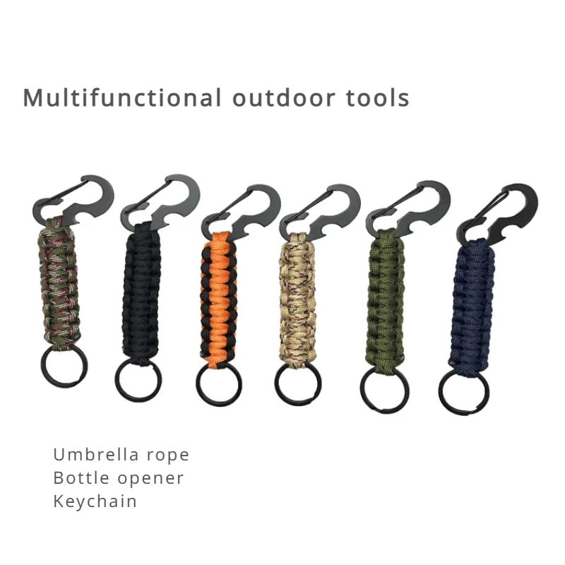 

Брелок с кольцом для ключей, подвеска, шнур, веревка для кемпинга, набор для выживания, аварийный узел, зонт, веревка, брелок, уличные инструменты
