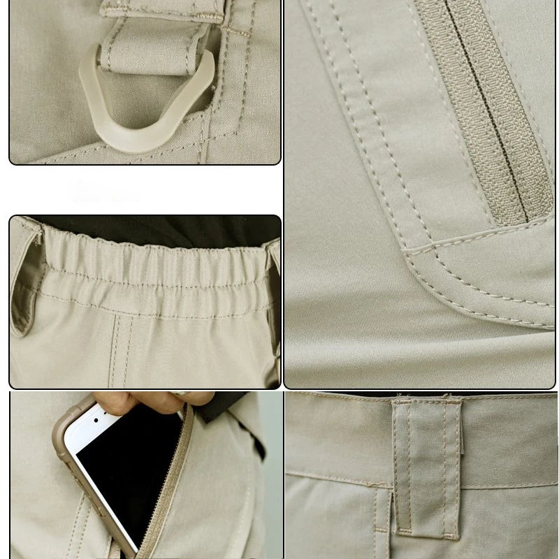 Cargo Shorts Men Summer Tactical Pants Quick Dry Short Trousers Male Hiking Hunting Pant Multi-Pocket Knee Length Men's Trousers 5