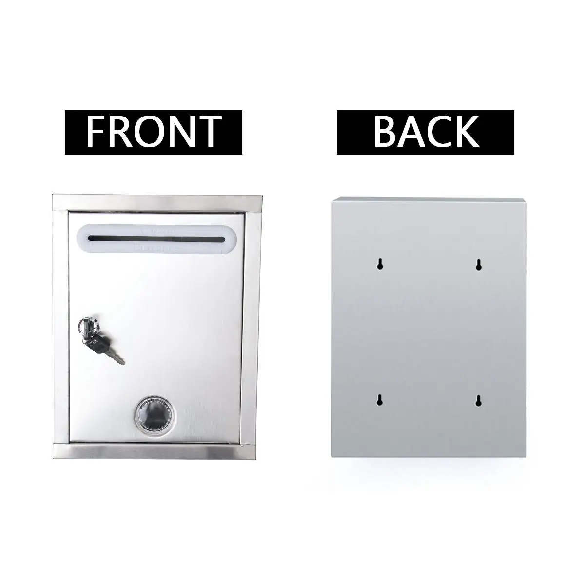 Stainless Steel Postal Box Durable Lightweight Waterproof Retro Suggestion Box Mail Slot Letter Stainless Steel Mailbox