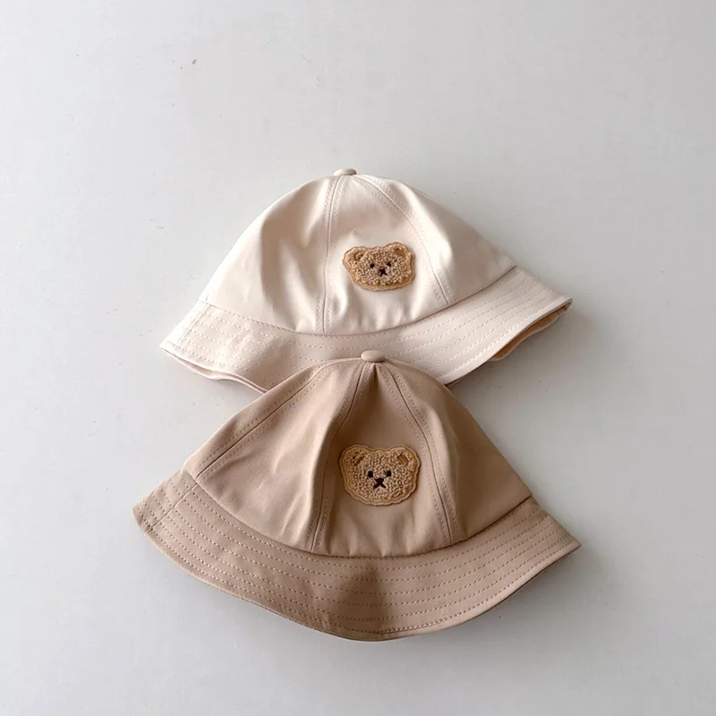 Korean Kids Bucket Hat Solid Color Baby Boys Girls Fisherman Cap