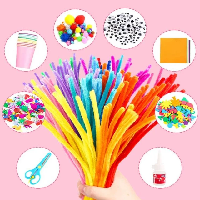 100pcs/lot 30cm Glitter Chenille Stems Pipe Cleaners Plush Tinsel Stems  Wired Sticks Kids Educational Toys DIY Craft Supplies - AliExpress