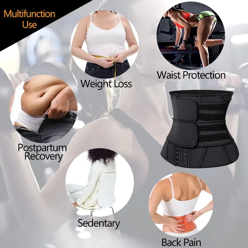 Women Waist Trainer Belly Slimming Sheath Sauna Body Shaper Reducing Shapewear Corset Tummy Sweat Workout Fat Burn Trimmer Belt