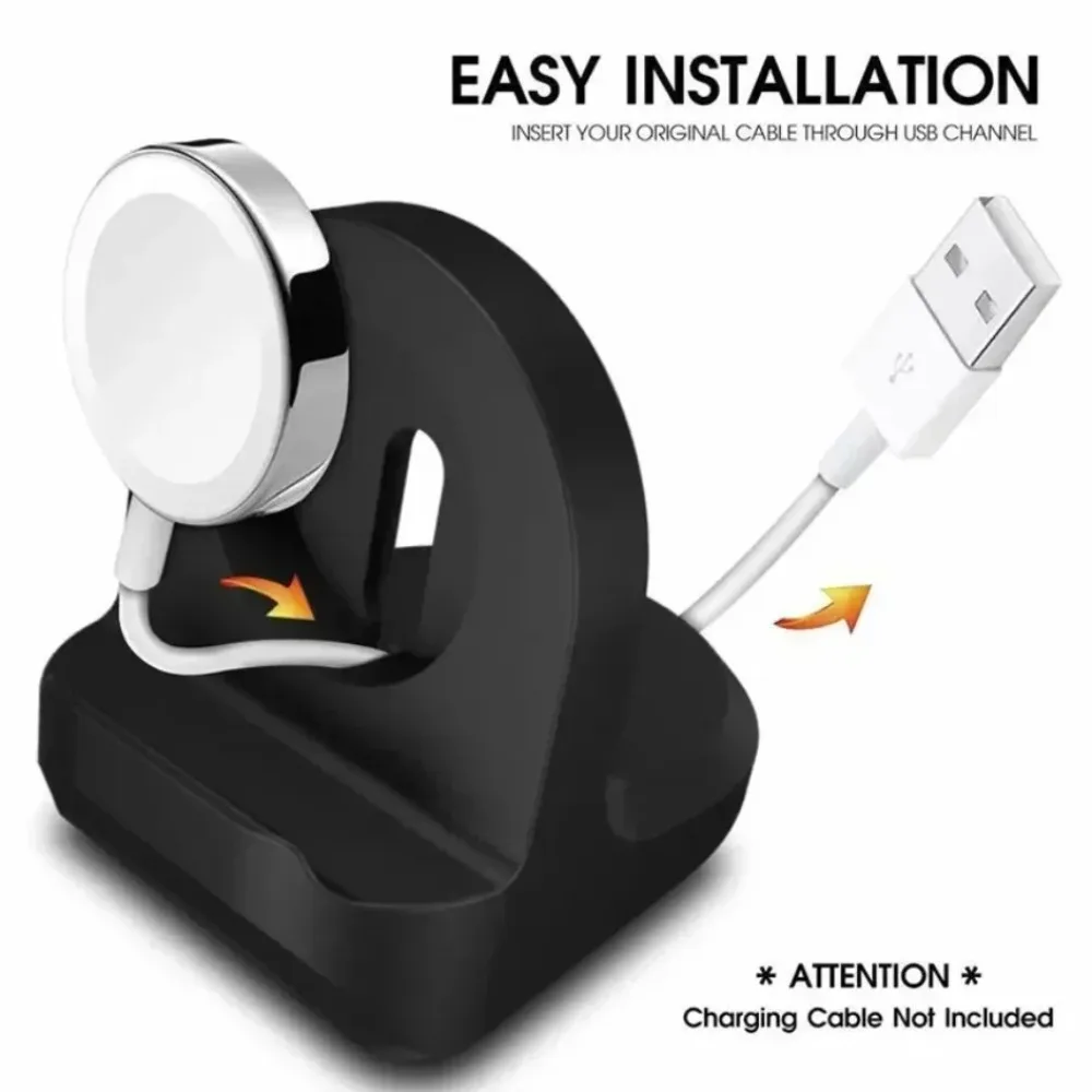 Silicone Watch Wireless Charger Stand Protective Cover For Apple Watch iWatch Desktop
