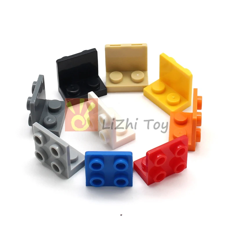 50개 MOC 베이스 플레이트 99207 브래킷 1x2-2x2 인버티드 빌딩 블록 DIY 호환 피규어 스탠드 디스플레이 조립 브릭 장난감
