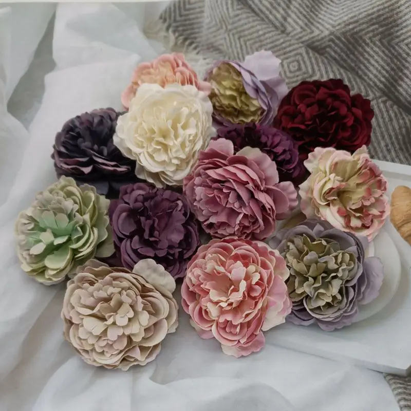 5/10Pcs Künstliche Blumen Seide Pfingstrose Hause Vasen Tisch Festival Party Decor Garten Hof Hochzeit Brautstrauß Diy geschenk Box – Detail 2