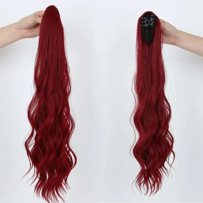 24 Inch Long Ponytail Synthetic Hair Extension with Claw for Women Girls