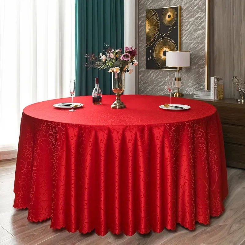 

European Jacquard Wedding Table Cover Round Table Cloth Polyester Table Linen Hotel Banquet Rectangle Table Decoration Wholesale