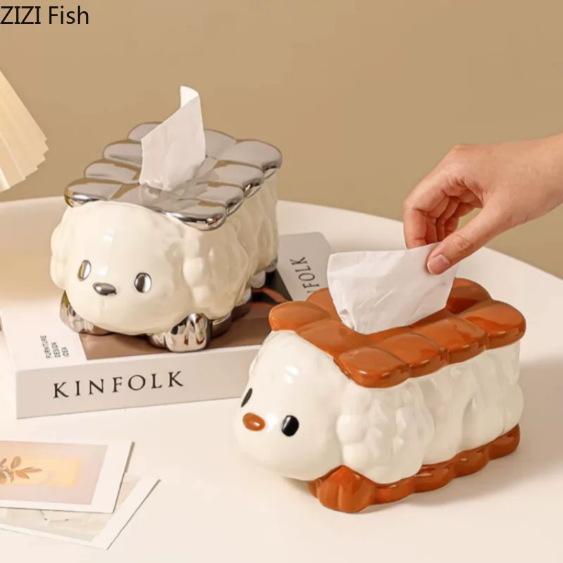 

Креативные коробки для салфеток с изображением печенья и собаки, настольное украшение, украшения, органайзеры для салфеток, бумажная коробка, бумажные фотокоробки