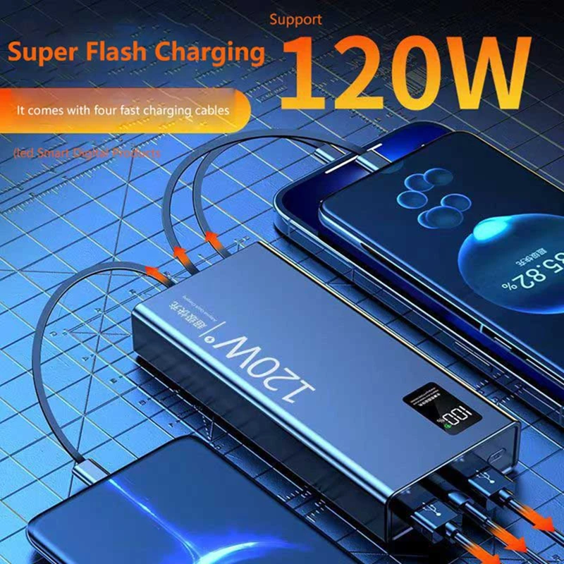 รูปสินค้า พาวเวอร์แบงค์ 4-ใน-1 ความจุ 500000mAh ชาร์จเร็ว 120W พกพาสะดวก