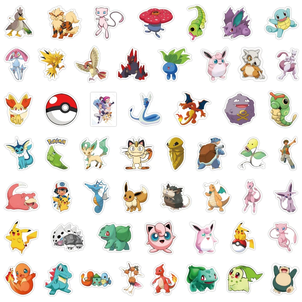 Cute Pokémon Pikachu Mobile Phone Laptop Suitcase Diy Decoration Desktop Waterproof Sticker 3