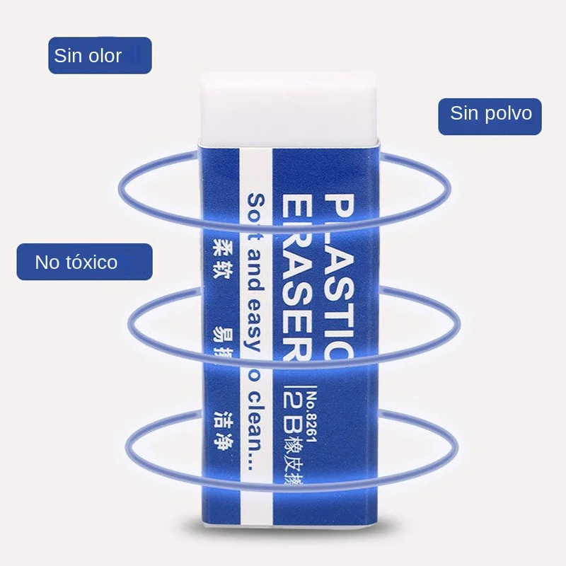 흰색 PVC 지우개, 학생 시험 사무실 스케치, 부드럽고 닦기 쉬운 그림 지우개, 사무용품, 2B, 10 개