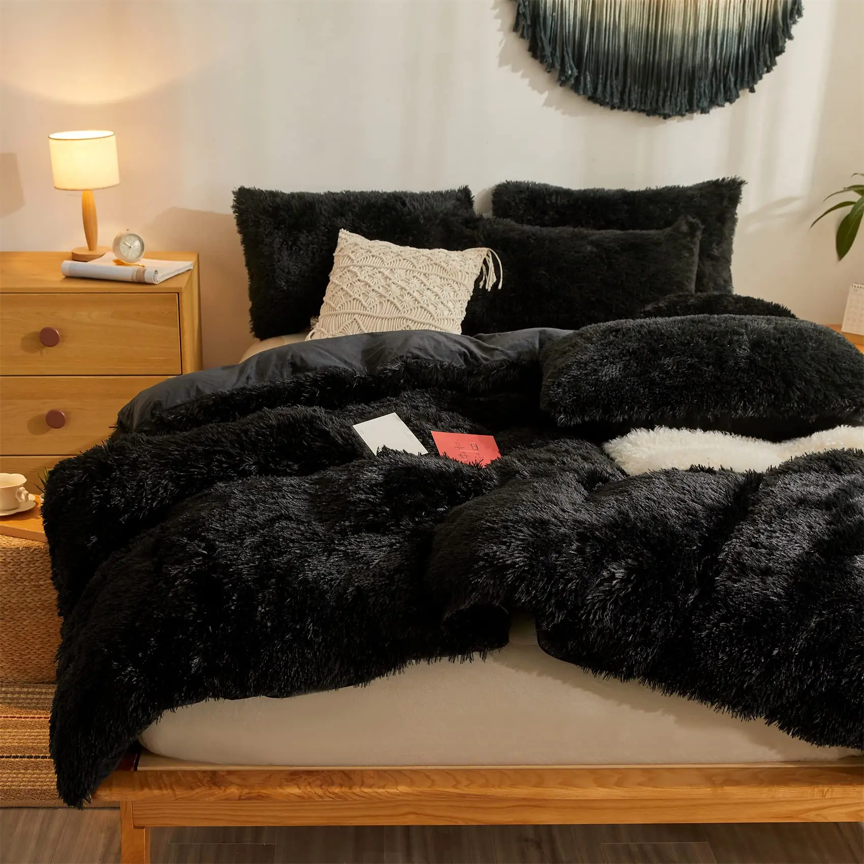 Taie D'oreiller Lot De 2 Housse De Coussin Rayures En Fausse Fourrure