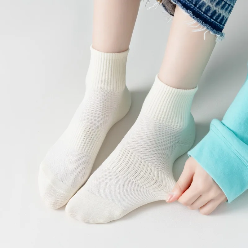 

Summer Socks Children's Waist Tied Solid Color Socks Women's Spring and Summer Cream Style Socks Leisure Sports Mesh Socks