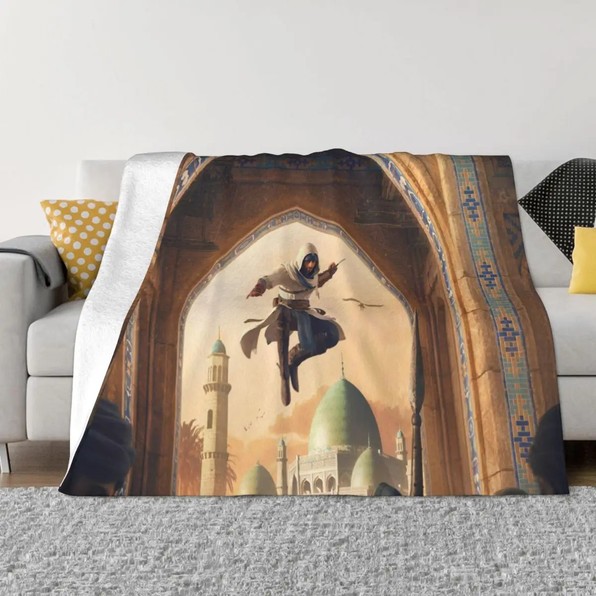 Assassins Creed Mirage Coperta Velluto Stampa Game Lover Traspirante Super Soft Coperte Per Divano Biancheria Da Letto Per Ufficio Plaid